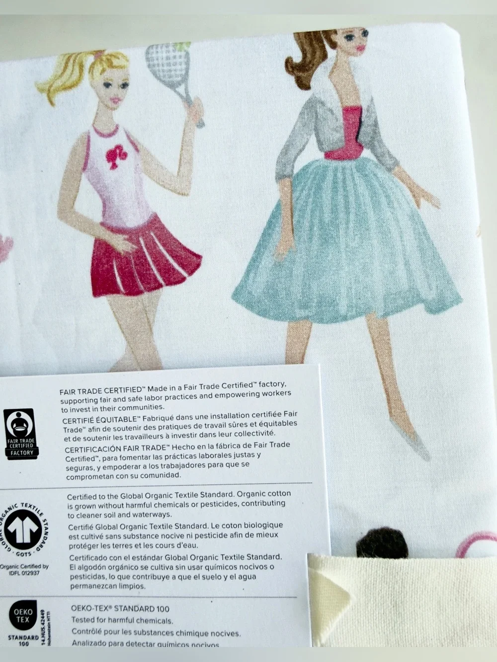 Pottery Barn Kids Barbie 100% Organic 200 Thread Count Twin Sheet Set Retail $99